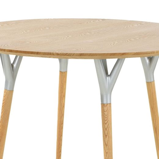 Round dining table Beech wood and metal (100 x 75 cm) | Crijuan Series