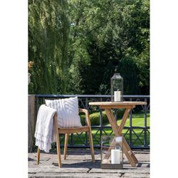 Table à manger de jardin ronde en bois de teck naturel, 70 x 70 x 75 cm | Oviedo