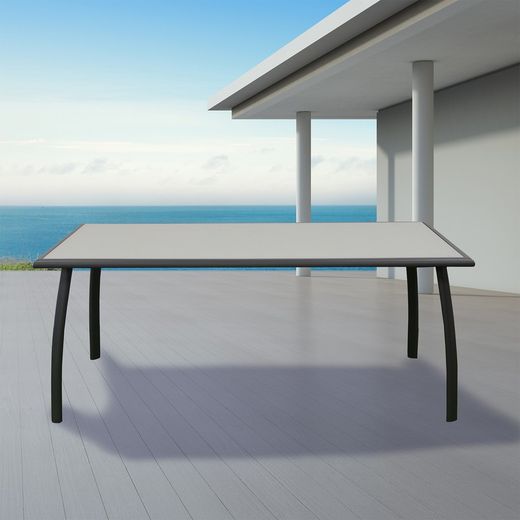 Garden Table Chillvert Portofino Aluminum and Glass 180x100x75 cm Gray