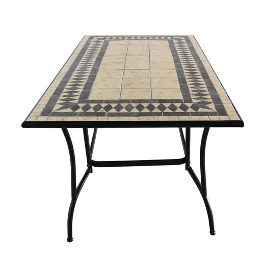 Steel and Mosaic Garden Table 160x90x73 cm