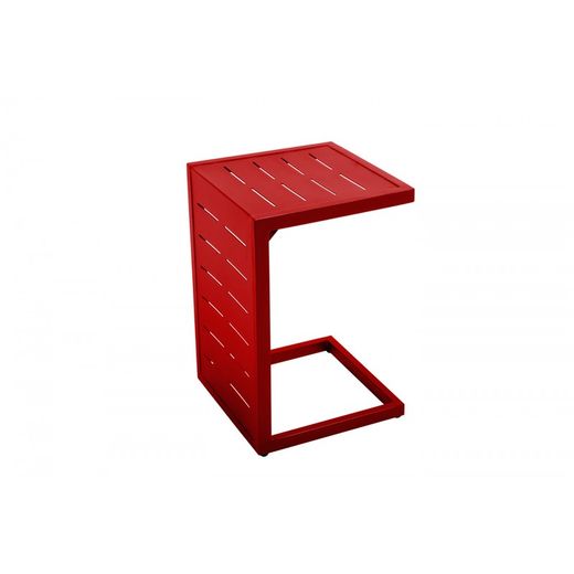 Mesa Auxiliar de Jardín Inari Chilli Pepper de Aluminio Roja, 36x36x55 cm