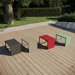 Mesa Auxiliar de Jardín de Aluminio Inari Coal Gris oscuro, 36x36x55 cm