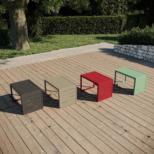 Mesa Auxiliar de Jardín de Aluminio Inari Coal Gris oscuro, 36x36x55 cm