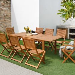 Extendable wooden outdoor table, 150-200x90x75 cm 6-8 People