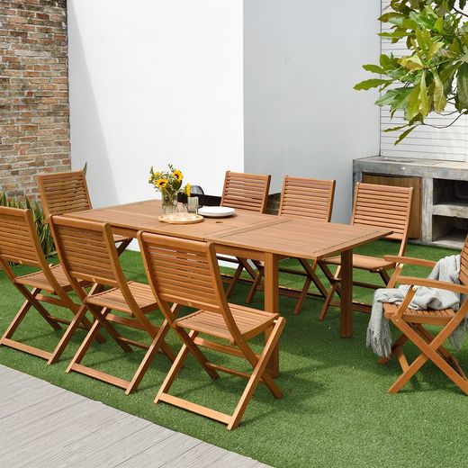 Extendable wooden outdoor table, 150-200x90x75 cm 6-8 People