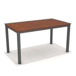 Tavolo da giardino in legno e alluminio 140x79,7x74,4 cm Marrone
