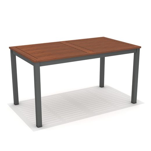 Tavolo da giardino in legno e alluminio 140x79,7x74,4 cm Marrone