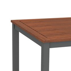 Tavolo da giardino in legno e alluminio 140x79,7x74,4 cm Marrone