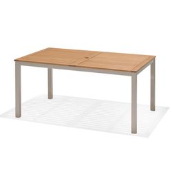 Wood and Aluminum Garden Table 150x89.3x74.40 cm 6 People