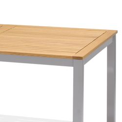 Wood and Aluminum Garden Table 150x89.3x74.40 cm 6 People
