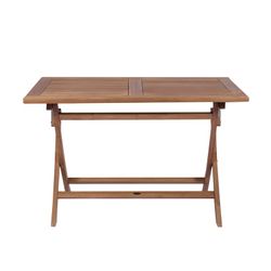 Tavolo da giardino pieghevole in legno di teak color miele, 120 x 70 x 76,2 cm | Naga