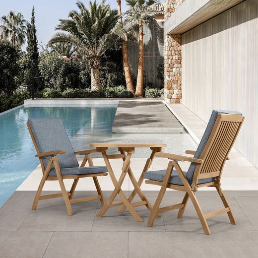 Teak Wood Folding Garden Table in Honey, 70 x 70 x 76.2 cm | Naga