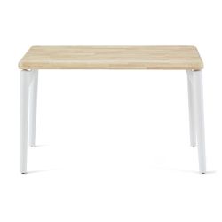 Tavolo in legno di rovere e metallo naturale e bianco, 120 x 60 x 76 cm | Luna
