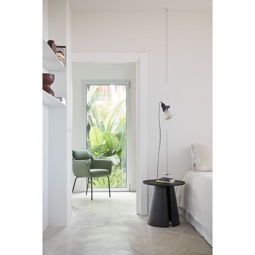 Black wooden corner table, 50 x 50 x 50.1 cm | Cep