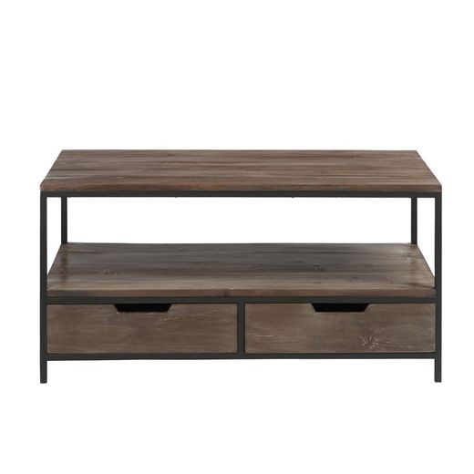 Woonkamertafel Hout / Metaal Bruin + Zwart