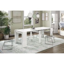 Mesa extensible 5 posiciones en blanco, 90 x 51/237 x 78 cm