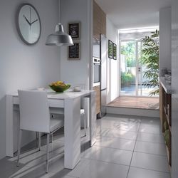 Mesa extensible 5 posiciones en blanco, 90 x 51/237 x 78 cm