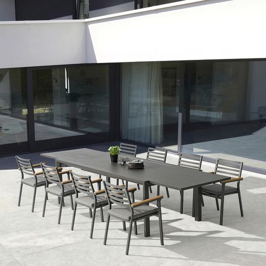 Garden dining set in anthracite aluminum | Noosa + Broome