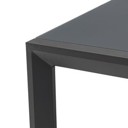 Extendable aluminum and glass table in anthracite, 150-225 x 100 x 75 cm | Orick