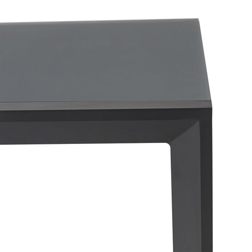 Extendable aluminum and glass table in anthracite, 150-225 x 100 x 75 cm | Orick