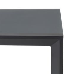 Extendable aluminum and glass table in anthracite, 150-225 x 100 x 75 cm | Orick