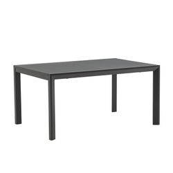 Extendable aluminum and glass table in anthracite, 150-225 x 100 x 75 cm | Orick