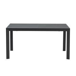 Extendable aluminum and glass table in anthracite, 150-225 x 100 x 75 cm | Orick