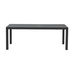 Extendable aluminum and glass table in anthracite, 200-300 x 100 x 75 cm | Orick