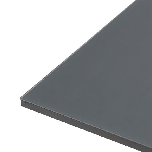 Extendable aluminum and glass table in anthracite, 200-300 x 100 x 75 cm | Orick