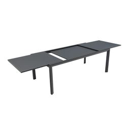 Tavolo allungabile in alluminio e vetro antracite, 200-300 x 100 x 75 cm | Orick