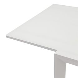 Uitschuifbare aluminium en glazen tafel in wit, 150-225 x 100 x 75 cm | Orik