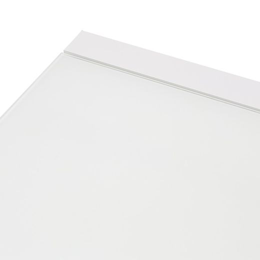 Uitschuifbare aluminium en glazen tafel in wit, 150-225 x 100 x 75 cm | Orik