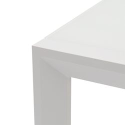 Uitschuifbare aluminium en glazen tafel in wit, 150-225 x 100 x 75 cm | Orik