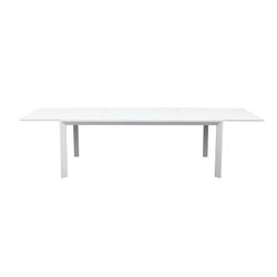 Tavolo allungabile in alluminio e vetro bianco, 200-300 x 100 x 75 cm | Orick