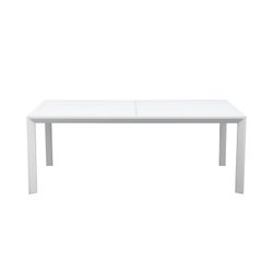 Dining set with extendable garden table in white aluminum | Orick