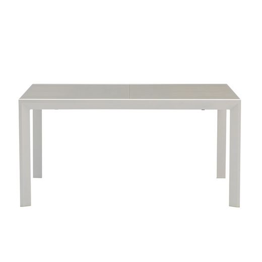 Utdragbart aluminium- och glasbord i vitt och grått, 150-225 x 100 x 75 cm | Orick