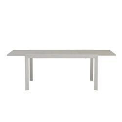 Utdragbart aluminium- och glasbord i vitt och grått, 150-225 x 100 x 75 cm | Orick