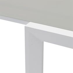 Utdragbart aluminium- och glasbord i vitt och grått, 200-300 x 100 x 75 cm | Orick