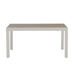 Garden dining set in white and taupe aluminum | Orick + Adin