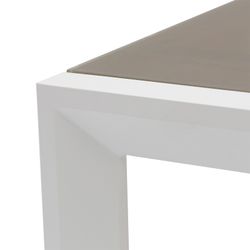 Garden dining set in white and taupe aluminum | Orick + Adin