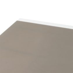 Uitschuifbare aluminium en glazen tafel in wit en taupe, 200-300 x 100 x 75 cm | Orik