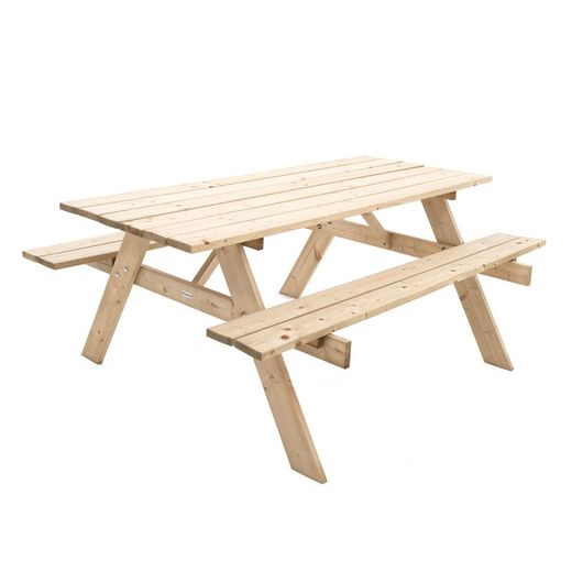 Mesa de Picnic Solid de Madera Natural, 175x151x77 cm