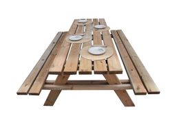 Mesa de Picnic Plus de Madera Natural, 200x148x70 cm