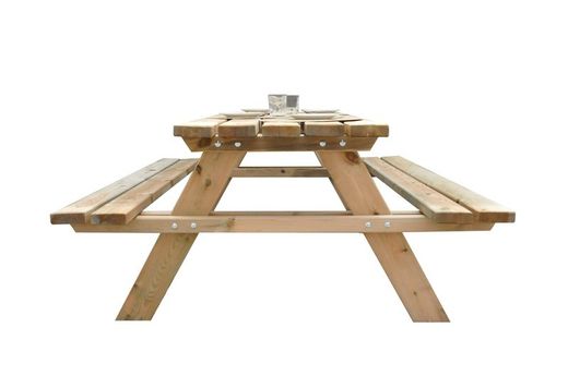 Mesa de Picnic Plus de Madera Natural, 200x148x70 cm