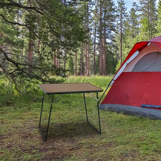Folding table made of wood and steel frame, 82x58x66 cm