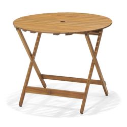 Mesa dobrável redonda de madeira de acácia 90 cm