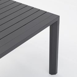 Rectangular aluminum table in anthracite, 160 x 90.8 x 75.5 cm | Byron
