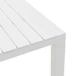 Rectangular aluminum table in white, 160 x 90.8 x 75.5 cm | Byron