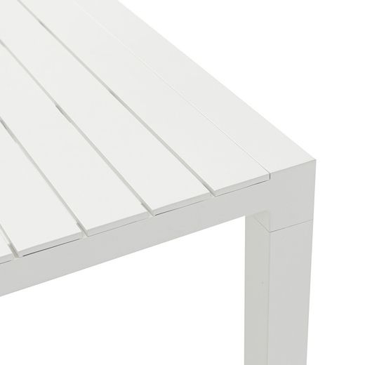 Rectangular aluminum table in white, 160 x 90.8 x 75.5 cm | Byron