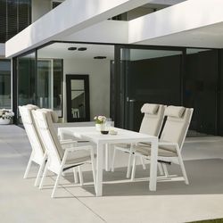Rectangular aluminum table in white, 160 x 90.8 x 75.5 cm | Byron